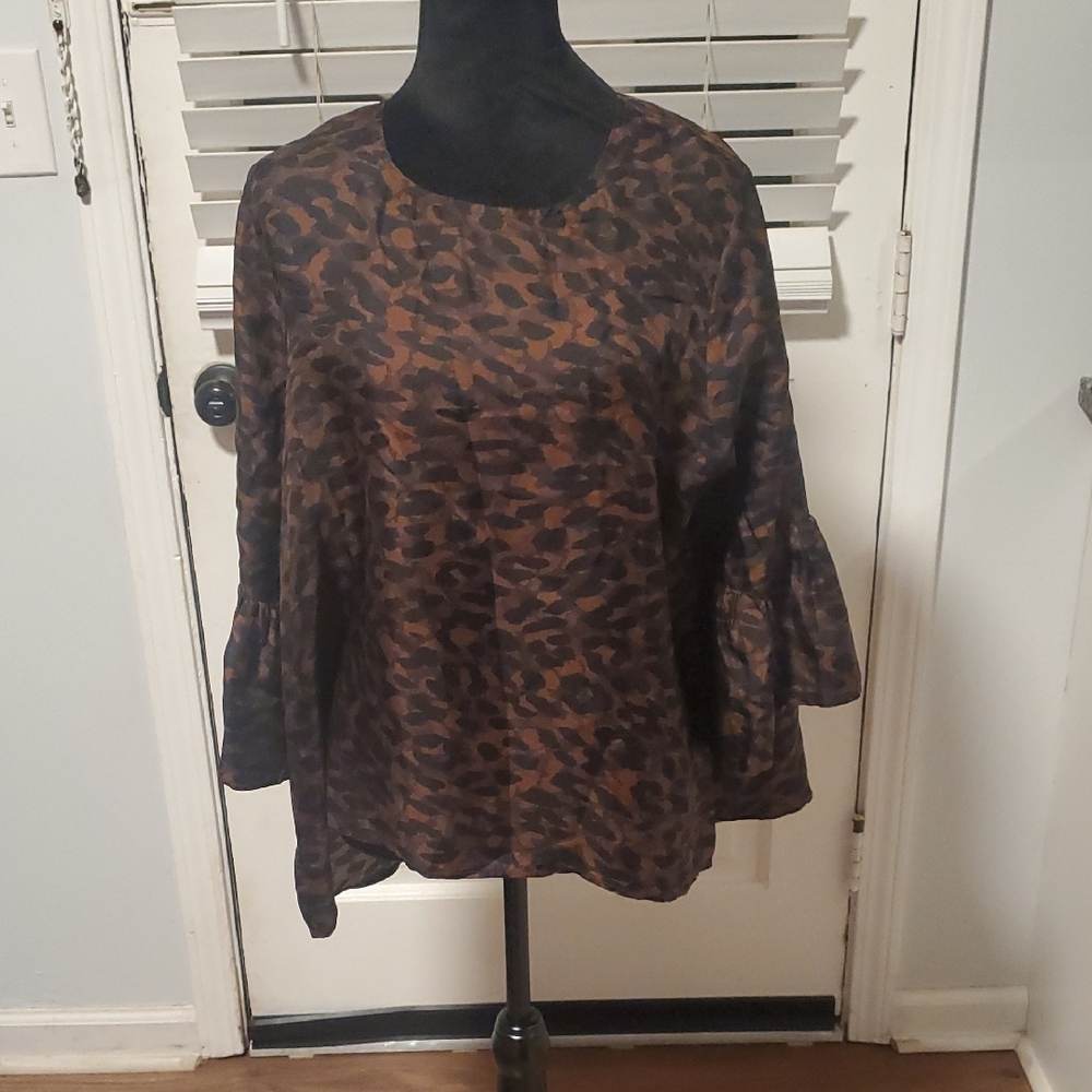 LaRoque 100% Silk Women's Leopard Print Top